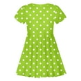 thumbnail image 4 of LUOGENLI Robe Mode pour Enfants Imprimé à Pois Robe Ajustée à Manches Courtes (4 13 Ans) Robe pour Filles Tendance Grande Taille Vert 8-9ans, 4 of 4