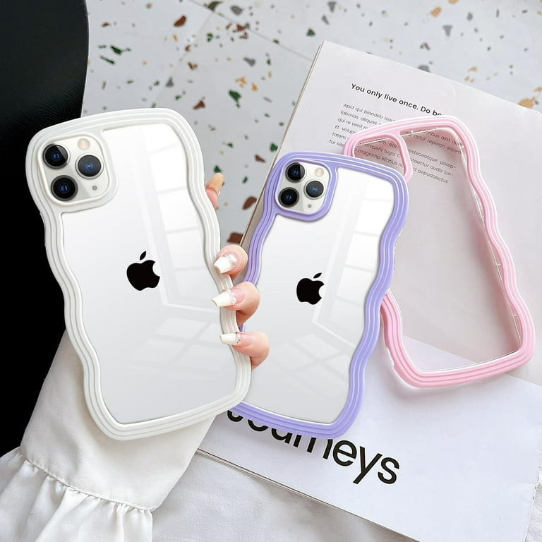 for iPhone 11 Pro Max Case Shockproof Clear Hybrid Slim Wave Frame