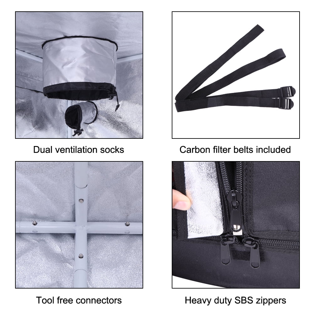 Lowestbest Grow Tent for Plant, Hydroponic Mylar Tent Reflective Garden Growing Dark Room with Observation Window, Indoor Grow Tent Room Lowestbest Grow Tent for Plant, Hydroponic Mylar Tent Reflective Garden Growing Dark Room with Observation Window, Indoor Grow Tent Room