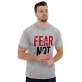 thumbnail image 4 of Fear Not Paint Splatter Christian Plus Size Crewneck Graphic Tee Shirt Brisco Brands 3X, 4 of 5