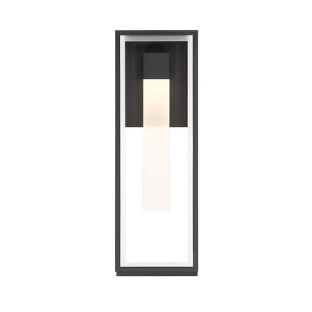 

18 in. Black Outdoor Hardwire Wall Lantern Sconce with Integrated LED