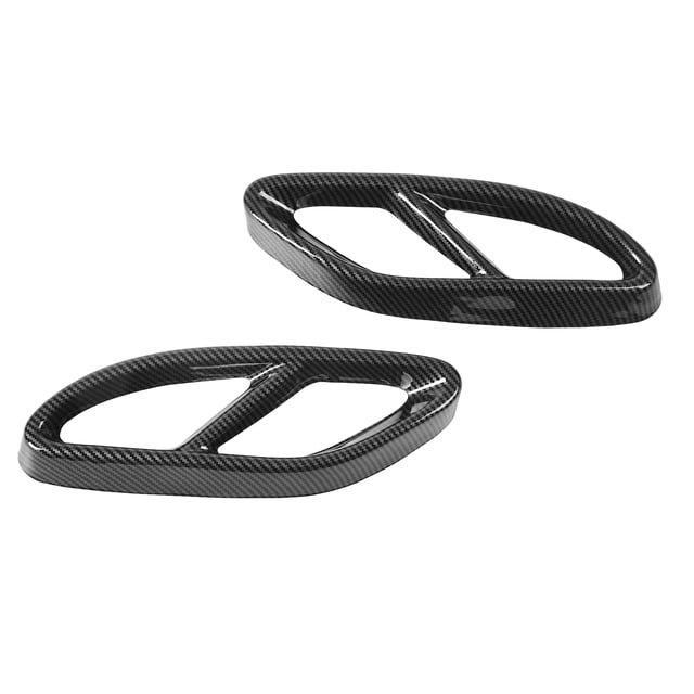 Châssis de Gorge de Queue, Installation Simple 2 Pcs en Acier Inoxydable Résistant aux Rayures de Style de Fibre de Carbone Couvercle de Tuyau d'Échappement de Queue pour les Accessoires de Voiture