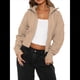 thumbnail image 3 of Sudaderas con Cremallera para Mujer, Conjuntos Casuales, Cárdigan, Ropa de Abrigo, Chaquetas de Invierno de Moda, Abrigos. Camello L, 3 of 7