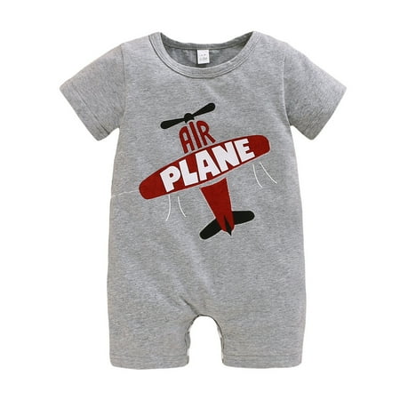 

Newborn Baby Girls Clothes Baby Girls One Piece Romper Bodysuit Short Sleeve Round Neckline Romper Jumpsuit Gray 3-6 Months