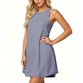 thumbnail image 3 of Lenpel Womens Summer Tank Dresses Trendy Striped Crew Neck Sleeveless Mini Dresses with Pockets Casual Loose Sundresses, 3 of 7