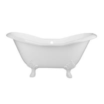 Vintage Tub & Bath Grace 72 Inch Cast Iron Double Slipper Tub - No Faucet Drillings