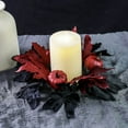 thumbnail image 4 of Halloween Candle Rings Wreaths for Pillar Candles with Artificial Maple Leaves Pumpkin and Flowers,Fall Thanksgiving Table Centerpiece Decor for Home Dining Party Mantel Halloween Decorations, 4 of 7