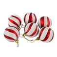 thumbnail image 4 of 6 Pcs Shiny Christmas Tree Balls Red and White Xmas Ball Ornaments Candy Cane Swirl Christmas Bulbs for Xmas Holiday Party Indoor Outdoor Home Decorations, 4 of 9