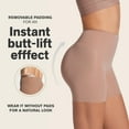 thumbnail image 3 of Leonisa Women's Undetectable Padded Butt-Lift Shapewear Short, Light Brown Large, 3 of 7