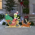 thumbnail image 2 of Gemmy Holiday Flat tastics Lighted KD Grinch Sleigh Scene Dr. Seuss, Multicolored, 2 of 4