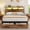 Brown, variant on Lifezone Queen Bed Frame with 2-Tier Storage Headboard, Metal Bed Frame with Storage Drawers & Built-in Charging Station & LED, Noise-Free, No Box Spring Needed, Easy Assembly, Retro Brown