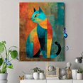 thumbnail image 4 of Qisvanset Colorful Abstract Cat Canvas Print 12x16 Inch Bar Wall Decor, 4 of 8
