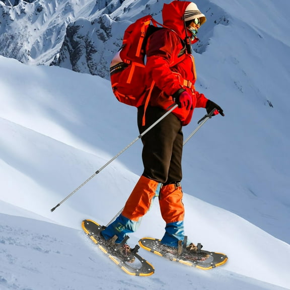 and Durable Snowshoes with Adjustable Trekking Poles for Winter Sports, Skiing, and Outdoor Fun, Easy to Use and Store