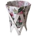 thumbnail image 1 of Canasta Cesto para ropa multiusos pequeño de lona lavable de 39 x 24.5 cm CHIC-FANTASY FLORES ROSAS Y BLANCO, 1 of 4