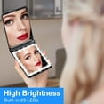 thumbnail image 6 of Rechargeable LED Travel Makeup Mirror – 1x/3x Magnifying, Dimmable, Folding, Handheld – Gift for Girls,Black, 6 of 9