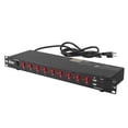 thumbnail image 1 of Tecmojo 9-Outlet Rack Mount Power Strip,1U Horizontal PDU Individual Switch 6ft Cord, with 2USB and 2 Type-C,for IT and Network Racks and Cabinets, 1 of 6