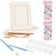 thumbnail image 1 of Kit de pintura para fotos de 10 piezas: 4 marcos de madera, 2 pinceles, 2 botes de pintura, tiras adhesivas y 2 pegatinas de diamantes de imitación., 1 of 5