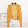 thumbnail image 5 of StylesILove Women Lightweight Crochet Hollow Bolero Shrug Long Sleeve Cardigan Soft Sweater Open Front Cape Shawl (Yellow), 5 of 5