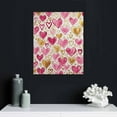 thumbnail image 4 of PIKWEEK Pink And Gold Canvas Wall Art Heart Artwork Pink Aesthetic Posters Abstract Love Paintings Colorful Heart Prints Funky Heart Picture Pink Artwork Preppy Pink And Gold Wall Art Decor, 4 of 4
