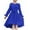 Blue, variant on Krdevn Girls' Long Sleeved Dress Stylish Flowy Semi Formal Party Dress with Belt,10-11 Years