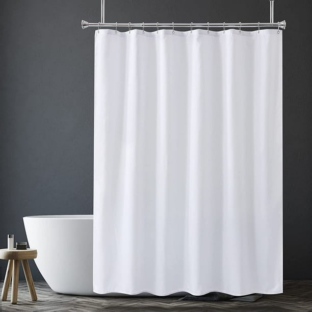 White Shower Curtain Liner, White Fabric Shower Liner, 2in1 Bathroom