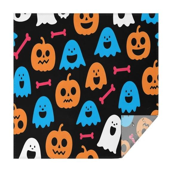 Horror Pumpkin Ghost Square Table Cloth Wrinkle Resistant Washable Happy Halloween Tablecolths Table Cloths for Halloween Party Decorations Favors (52x52 Inch)