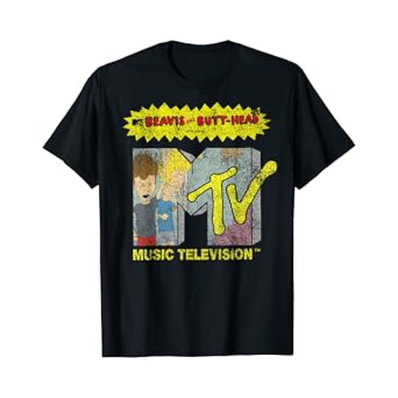Gildan Beavis And Butthead Distressed Mtv Logo Graphic Hot Trending T-Shirt Unisex S To 5Xl