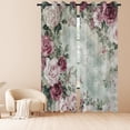 thumbnail image 2 of Vintage Pink and Red Roses Floral Window Curtains, Shabby Chic Blackout Drapes 2 Panels for Bedroom Living Room, 2 of 8