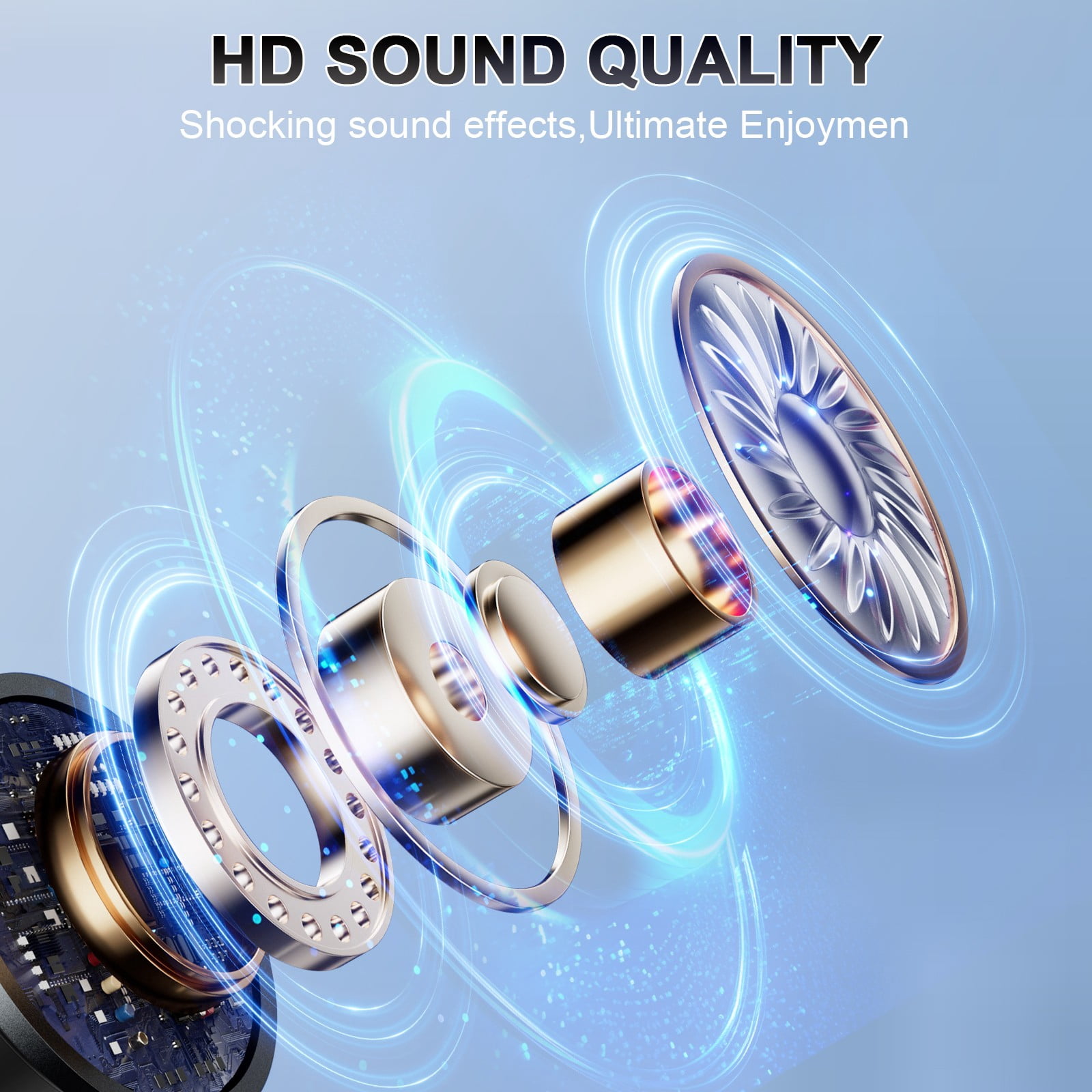 Tukio Bluetooth Speaker, IPX7 Waterproof Shower Speaker with Suction Cup, Mini Portable Speaker, 12H Playtime, Bluetooth 5.4, 360° Sound, RGB LED, Hands-Free Calls, Outdoor Pool Beach Gifts, Blue