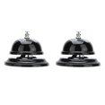 thumbnail image 2 of 2Pcs Service Bell Exquisite Clear Sound Classic Shape Polishing Glossy Nonslip Base Call Bell for Hotel Restaurant HomeBlack, 2 of 5