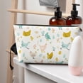 thumbnail image 5 of Toiletry Bag, Bohemian Painted Chicken Flowers Leather Waterproof Travel Makeup Cosmetic Bag Organizer, Large Capacity Toiletry Bag for Travel Size Toiletries, Skin Care Bag for Women, 5 of 8
