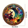 thumbnail image 3 of BNNG 8 inch Charming Moonlight Witch Acrylic Stained Glass Window Hanging Sun Catcher Decor Stained Panel Hangings Wall Art Decor, for Friends and Family (Moonlight Witch), 3 of 5