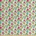 thumbnail image 1 of Floral Fabric by the Yard Upholstery, Colorful Detailed Flower Kinds Flourishing Ornamental Blooming Motifs, Decorative Fabric for DIY and Home Accents, Eggshell and Multicolor by Ambesonne, 1 of 4
