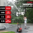 thumbnail image 6 of PowerSmart Gas Pressure Washer, 212cc, 3400PSI, 2.5GPM, 10-inch Wheel, for Cars/ Fences Cleaning, 6 of 8
