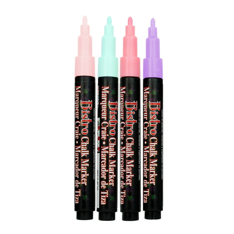 Marvy Bistro Chalk Marker, Assorted Colors, 6 mm - 4 pack