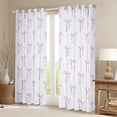 thumbnail image 2 of Manfei Light Purple Bow White Star Curtains Pack of 2 (42x84 Each) for Girls, Dreamy Princess Style Curtains Blackout, 2 of 6