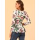 thumbnail image 5 of Camisa Peplum Estampada Con Cuello Redondo Y Mangas Largas De Leopardo Para Mujer Blanco rojo verde L, 5 of 6