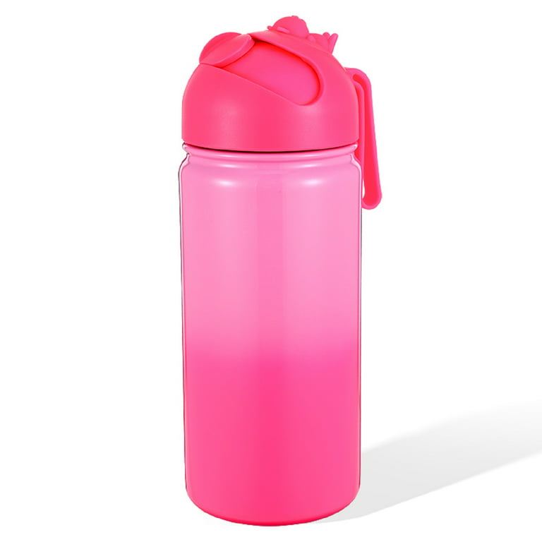 Your Zone 14 fl oz Stainless Steel Double Wall Insulated Water Bottle, Wide  Mouth Straw Lid, Pink Ombre