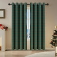 thumbnail image 5 of 51.97x72.05 Inch Christmas Classic Faux Fur Ball Curtain Blackout Curtain Holiday Decoration Green Polyester Window Treatment, 5 of 6