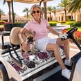 thumbnail image 3 of Golf Cart Seat Covers for 2 Seater,Halloween Soft Microfiber Cart Seat Towel Blanket,Black Purple Skull Roses Horror Flower Absorbent Breathable Non Slip Bench Seats Protector for Golf Course 51"x31", 3 of 9