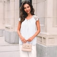 thumbnail image 5 of SUNBS Blouses for Women Lace Tops Pleated Short Sleeve Shirts Summer Business Casual Dressy Clothes, 5 of 6