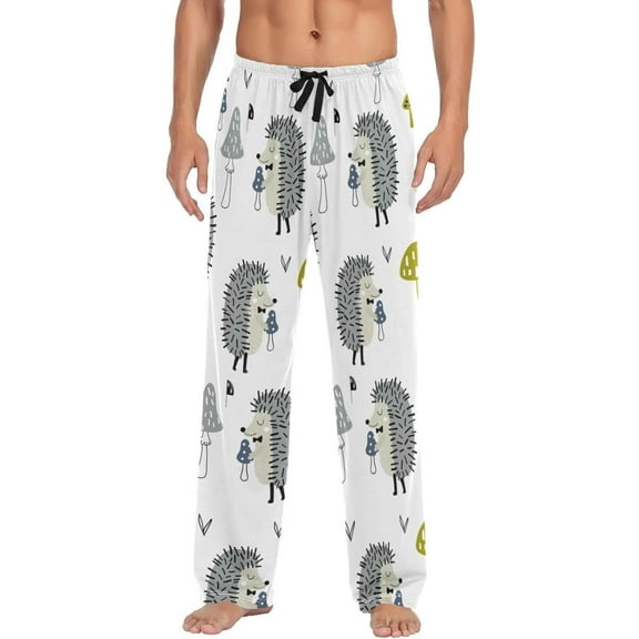 GZHJMY Hedgehog Pajama Pants for Men, Lounge Pants Lightweight Men Pajama Bottoms with Drawstring Pockets, Christmas New Year Birthday Gifts, XX-Large