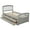 Gray, variant on Bellemave Full House Platform Bed with Storage Drawers & Shelves, Wooden House Platform Bed with LED Lights, Headboard & Footboard, Safety Guardrails, Natural