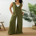 thumbnail image 2 of Combinaison en Coton Sans Manches pour Femmes Pantalon Large Ample Combinaison en Lin Grande Taille, 2 of 6