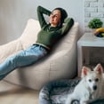 thumbnail image 5 of Pamapic Corduroy Large Bean Bag Chair Sofa with Armrests for Adult, Beige, 5 of 7
