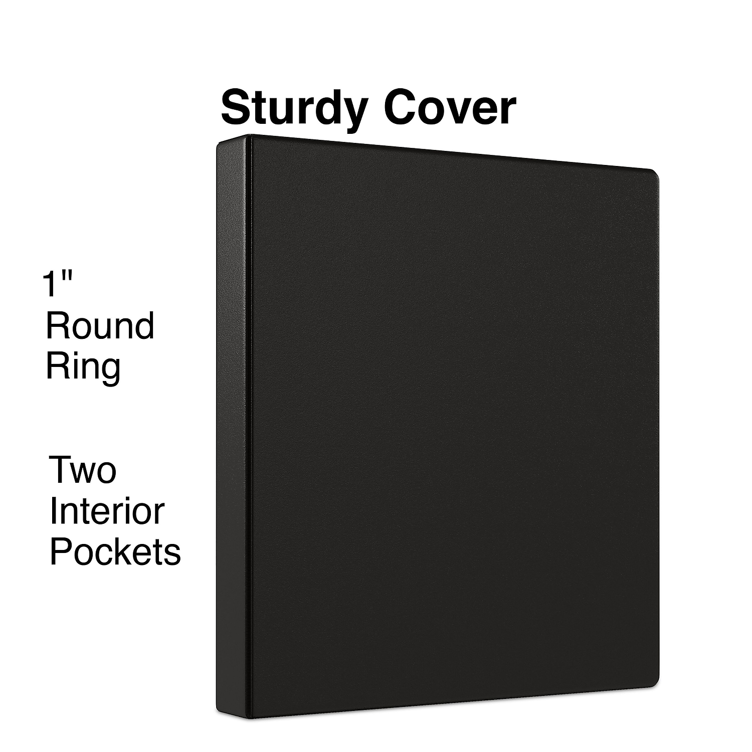 Staples Simply Light-Use 1-Inch Round 3-Ring Non-View Binder Black (26645) 1337657