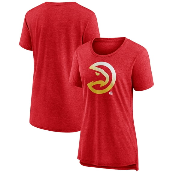 Women's Heather Red Atlanta Hawks Gradient Logo Tri-Blend T-Shirt