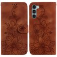 thumbnail image 2 of Compatible with Motorola Moto G200 5G Embossed Lily Wallet Case with Card Holder PU Leather Flip Cover, 2 of 5