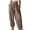 Coffee, variant on Women's Cotton Harem Pants Drawstring Elastic Waist Loose Beach Trousers with Pockets