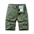thumbnail image 4 of LIIPEE Mens Casual Shorts Summer Comfortable Solid Color Straight Shorts With Pockets Adult Versatile Daily Indoor Outdoor Shorts,Green,28, 4 of 4